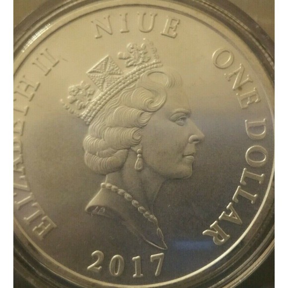 Guardian Angel NIUE 1 dollar 1 oz .999 silver coin. Framed with display stand. - Picture 6 of 6